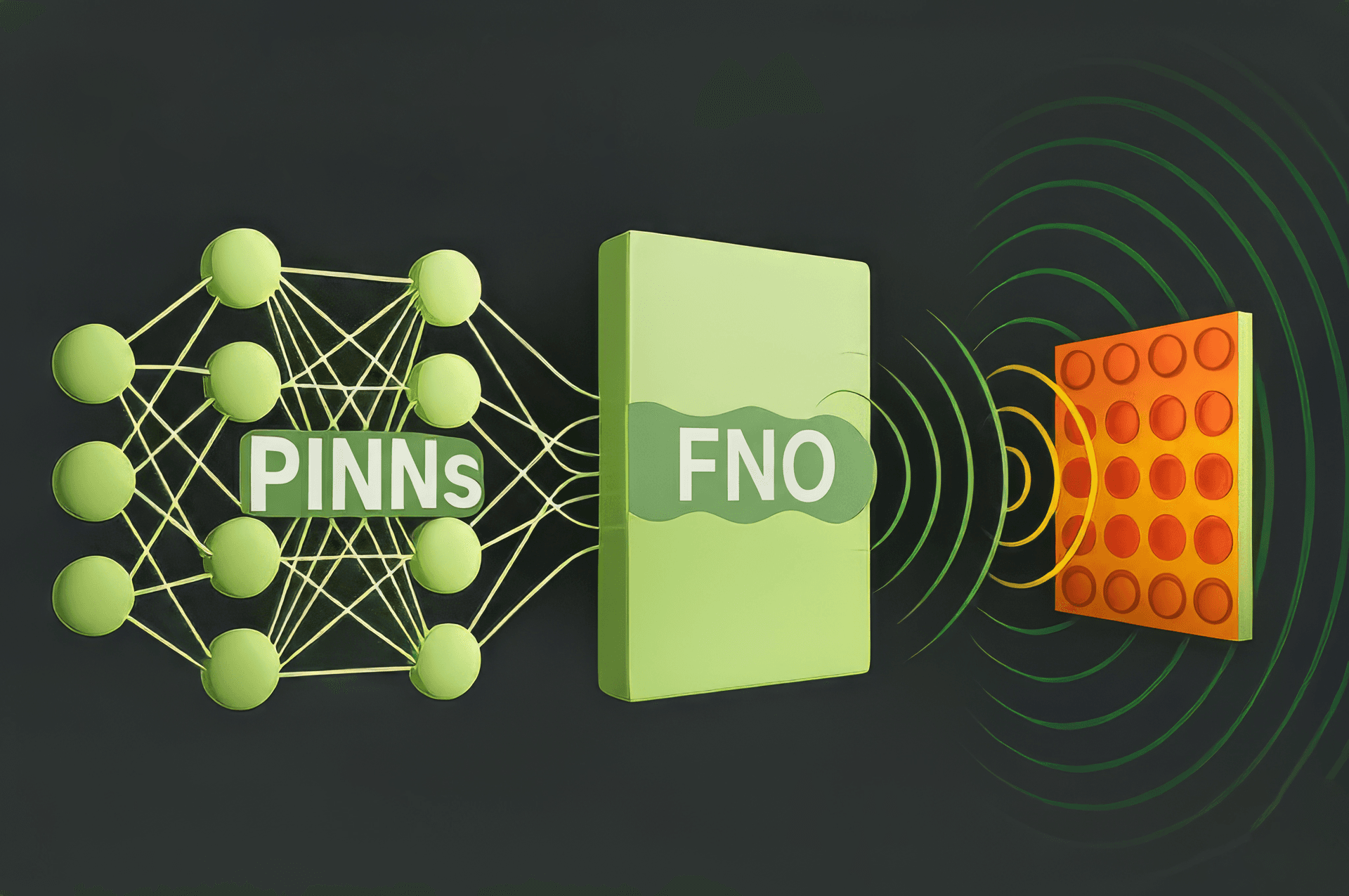 Visualization of Fourier Neural Operator predicting the electromagnetic response of a novel optical structure.