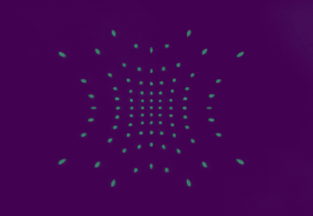 Simulated electromagnetic field of a nanostructured laser beam splitter and its far-field propagation pattern